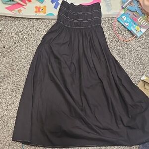 Topshop Black A Long strapless dress Size 4